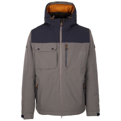 Mens Padded Waterproof Jacket Tp75 Eastwell in Storm Grey, Front view on mannequin
