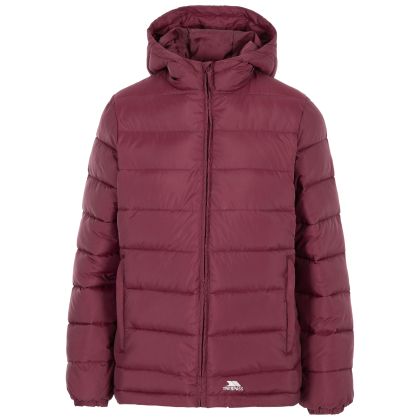 Trespass Womens Padded Jacket in Fig Elegant, Front view on mannequin