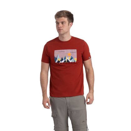 Mens Round Neck T-Shirt  Ennadai in Burnt Sienna
