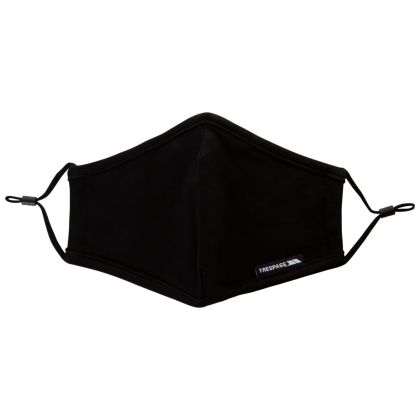 Adults Reusable Cotton Face Mask in Black, Tent detail