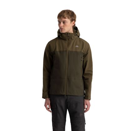 Mens Outdoor Waterproof Jacket Fahamore In Marshland, Front view on mannequin