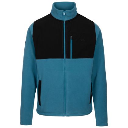 Mens Fleece At100  Falkenham In Black _ Navy Blue, Front view on mannequin