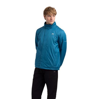 Trespass Mens Padded Jacket Tp75 Farmcott in Bondi Blue, Front view on mannequin