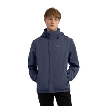 Trespass Mens Outdoor Casual Jacket Tp75 Farndish in Dark Flint, Front view on mannequin
