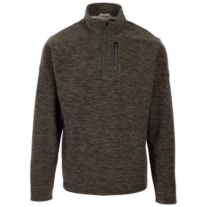 Trespass Mens Fleece Jacket At100 Farnworth in Dark Vine Marl, Front view on mannequin