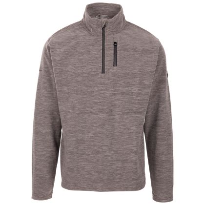 Trespass Mens Fleece Jacket At100 Farnworth in Grey Marl, Front view on mannequin