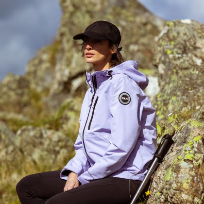 DLX Womens Waterproof Jacket Robina In Gelsomino, Front view on mannequin