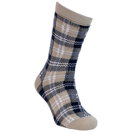 Trespass Unisex Checked Socks Fergus in Soft Stone