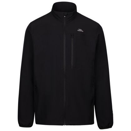 Mens Waterproof Packaway Jacket Filmford In Black, Front view on mannequin