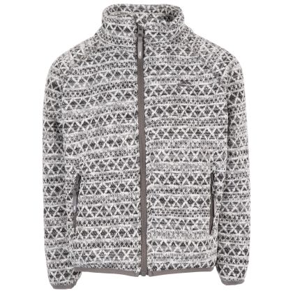 Trespass Kids Fleece AT400 Flinch in Platinum, Front view on mannequin