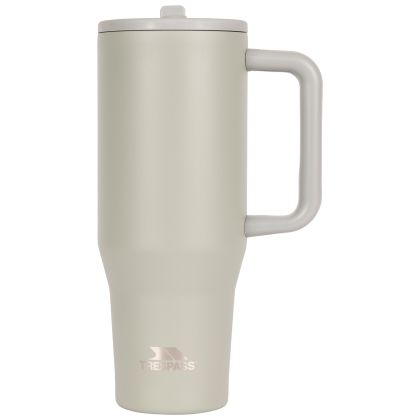 1.2L Stainless Steel Mug With Handle And Lid Flip In Sage, Front view