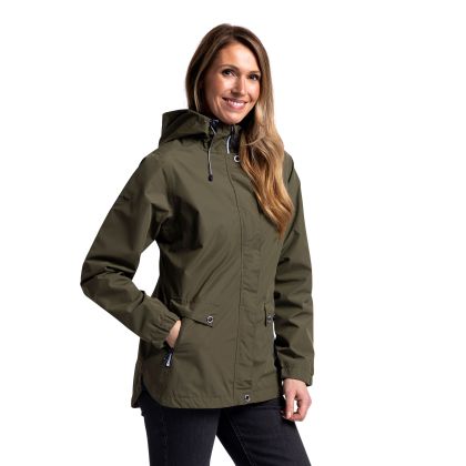 Womens Waterproof Jacket With Hood Flourish C in Herb