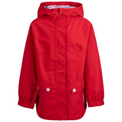 Trespass Girls' Waterproof Jacket TP75 Flourish in RED, Front view on mannequin