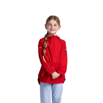 Trespass Girls' Waterproof Jacket TP75 Flourish in RED, Front view on mannequin