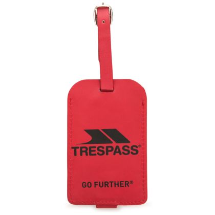 Faux Leather Luggage Tag in Red, Front view
