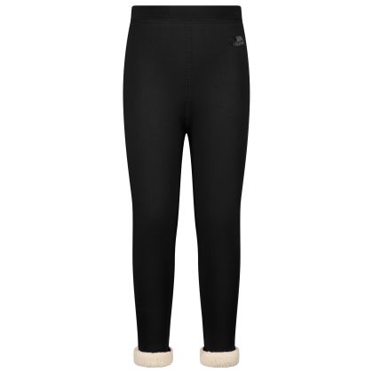 Kids Sherpa Lined Leggings Fuzzy In Black