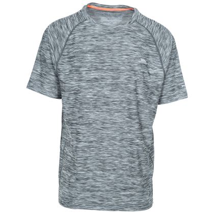 Gaffney Men's Quick Dry Active T-shirt in Grey, Front view on mannequin