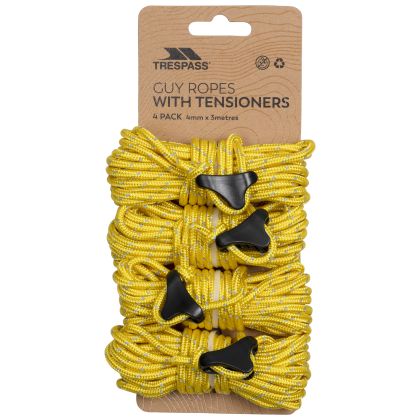 Guy Ropes _ Tensioners 4 Pack Garrow in YELLOW, Front view