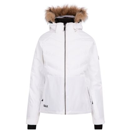 Womens Ski Jacket Gaynor in WHITE, Front view on mannequin