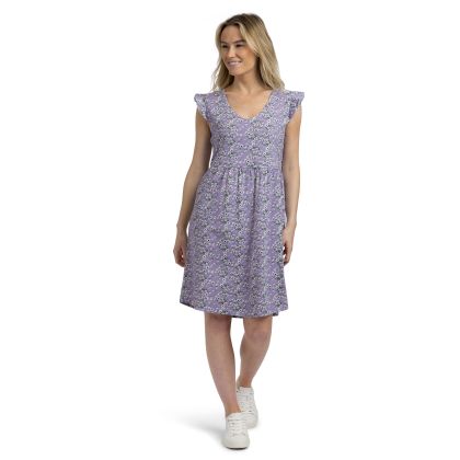 Womens Casual Printed Jersey Dress Gertha In Gelsomino Print, Front view on mannequin
