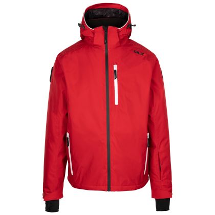 Mens Zip Off Hooded Ski Jacket Graham in Red, Front view on mannequin