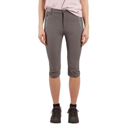 Trespass Women's Quick Dry 3/4 Trousers Grateful Grey, Front view on mannequin