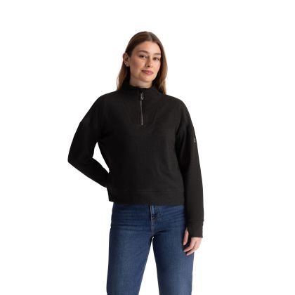 Trespass Women's Casual Top Happen in DARK GREY MARL, Front view on mannequin