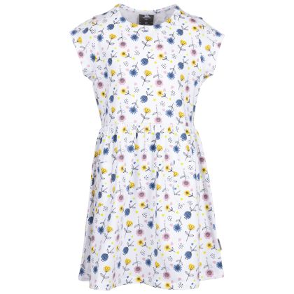 Girls Dress Happiness in FLORAL PRINT, Front view on mannequin