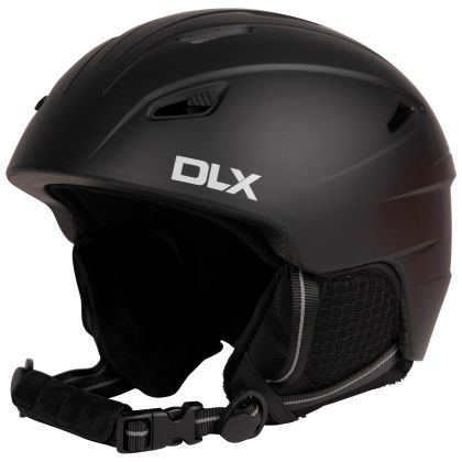 Trespass Unisex Ski Helmet Hark in Black, Angled view of helmet
