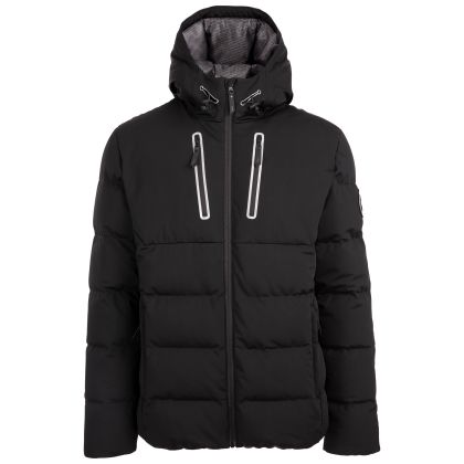 Trespass DLX Men's Down Jacket Hawthorne in BLACK, Front view on mannequin
