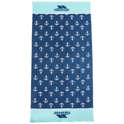 Hightide Printed Beach Towel in Blue, Front view