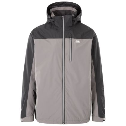 Trespass Men's Waterproof Jacket TP75 Hinderclay in Storm Grey, Front view on mannequin
