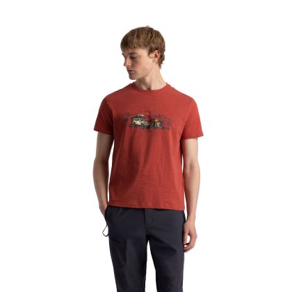 Mens Round Neck T-Shirt  Horton in Burnt Sienna, Front view on mannequin