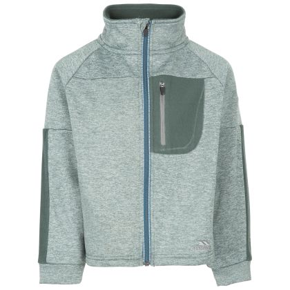 Trespass Kids' Unisex Fleece AT200 Immense in Spruce green marl, Front view on mannequin