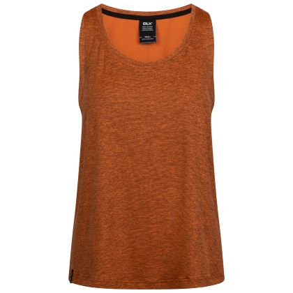 Womens Antibacterial Vest Top Joanne in Amberglow Marl, Front view on mannequin