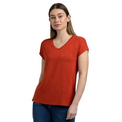 Womens Relaxed Fit T-Shirt Kabra in Burnt Sienna, Front view on mannequin