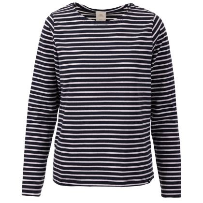 Trespass Women's Casual Top Karen in Navy Stripe, Front view on mannequin