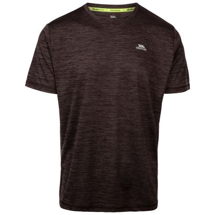 Trespass Mens Active Top Kearsley in Dark Flint Marl, Front view on mannequin