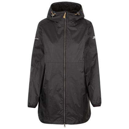 Trespass Women's Waterproof Jacket TP75 Keepdry in BLACK, Front view on mannequin