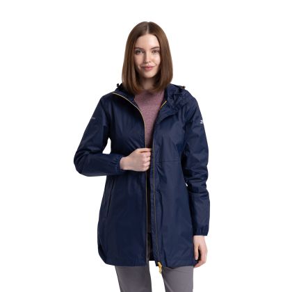 Trespass Women's Waterproof Jacket TP75 Keepdry in NAVY, Front view on mannequin