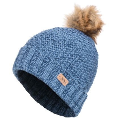 Kellisa Women's Bobble Hat in Blue, Hat at angled view
