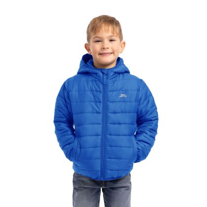 Trespass Kids' Padded Jacket Kelmarsh in BLUE, Front view on mannequin