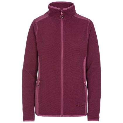 Kelsay Women's DLX Fleece Jacket in Purple, Front view on mannequin