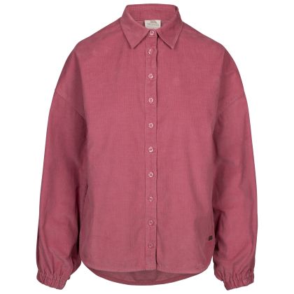 Trespass Womens Balloon Sleeve Shirt Kelsi in Light Mulberry, Front view on mannequin