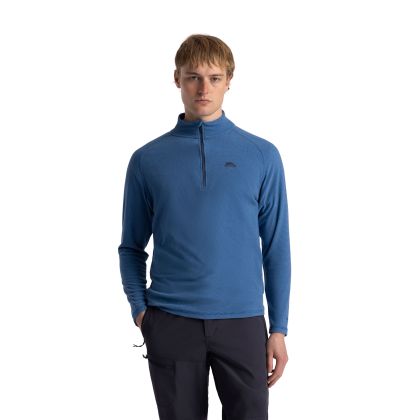 Mens 1/2 Zip Fleece Keynote In Harbour Blue, Front view on mannequin