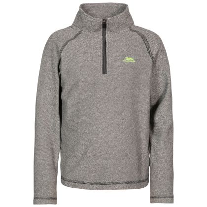 Keynote Kids' Half Zip Fleece in Black, Front view on mannequin
