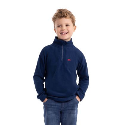 Trespass Kids' 1/2 Zip Fleece Keynote Navy, Front view on mannequin
