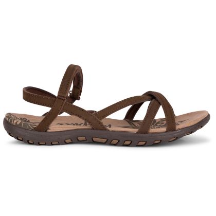 Kimbra Women’s Leather Sandals in Brown, Front view of footwear