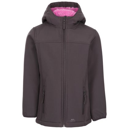 Trespass Girls Softshell Jacket Water Resistant Kristen, Front view on mannequin
