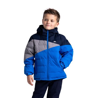 Trespass Mens Casual Jacket in Blue Layout, Front view on mannequin
